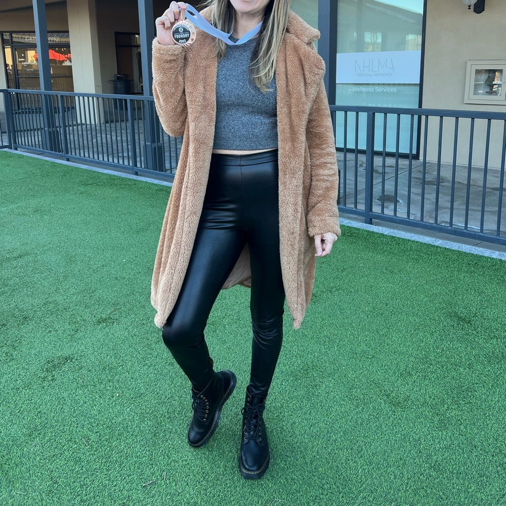 Size small long fuzzy coat
